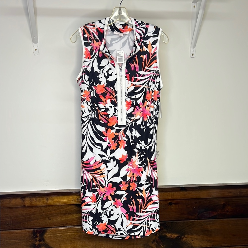 NWT Stella &‎ Ginger Floral Sleeveless Dress with Zipper- L